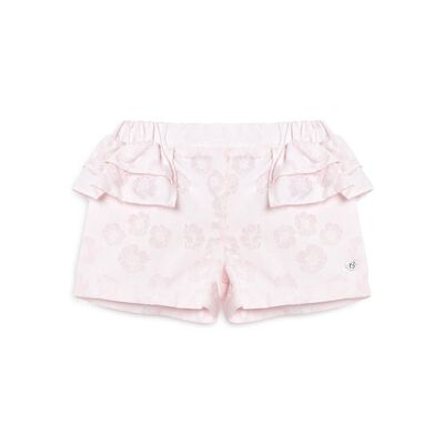 Girls Light Pink Short Woven Trousers